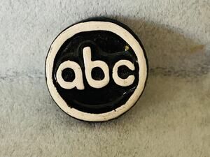VINTAGE 1970s ABC American Broadcasting Network Hand Painted Clay Lapel Pin